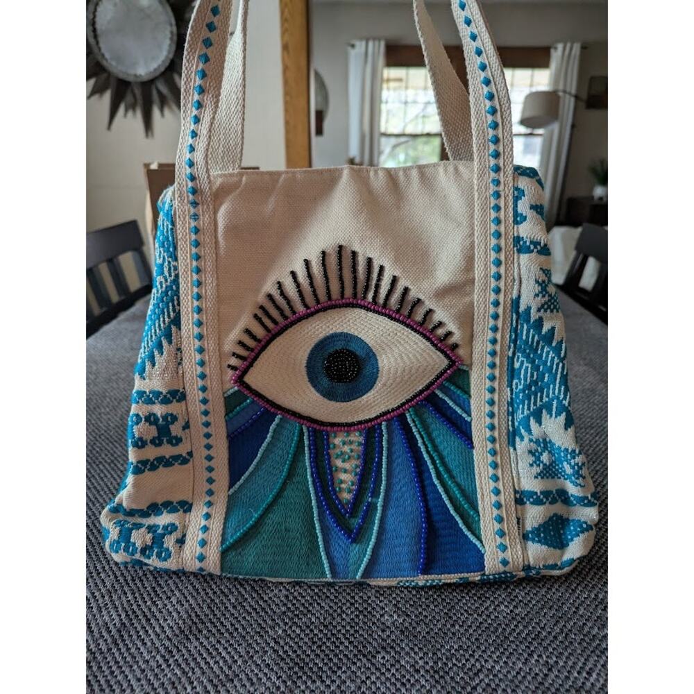 America & Beyond - Wanderlust Evil Eye Tote NWT (w/dust bag)